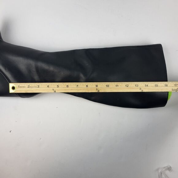 Open Edit Erik Knee High Wedge Boots Faux leather Black Size 8M - Picture 3 of 15